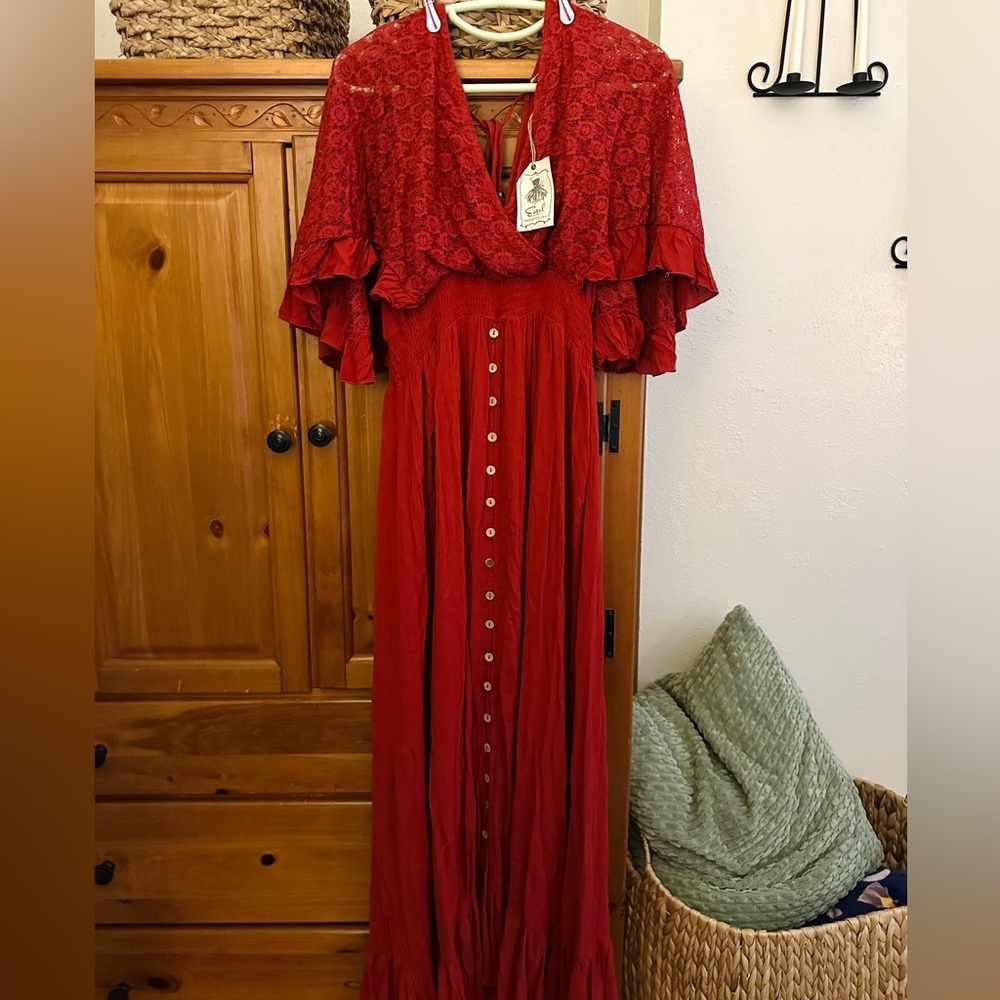 Beautiful red boho dress